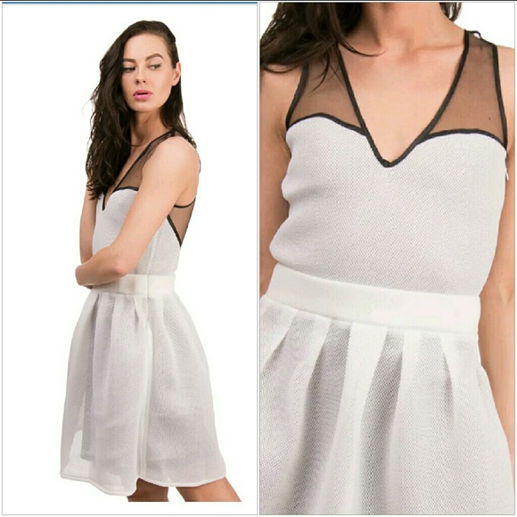 NWT$200 LUXURY  FASHION ❤ Sporty Sheer Scuba Dress - Picture 2 of 6